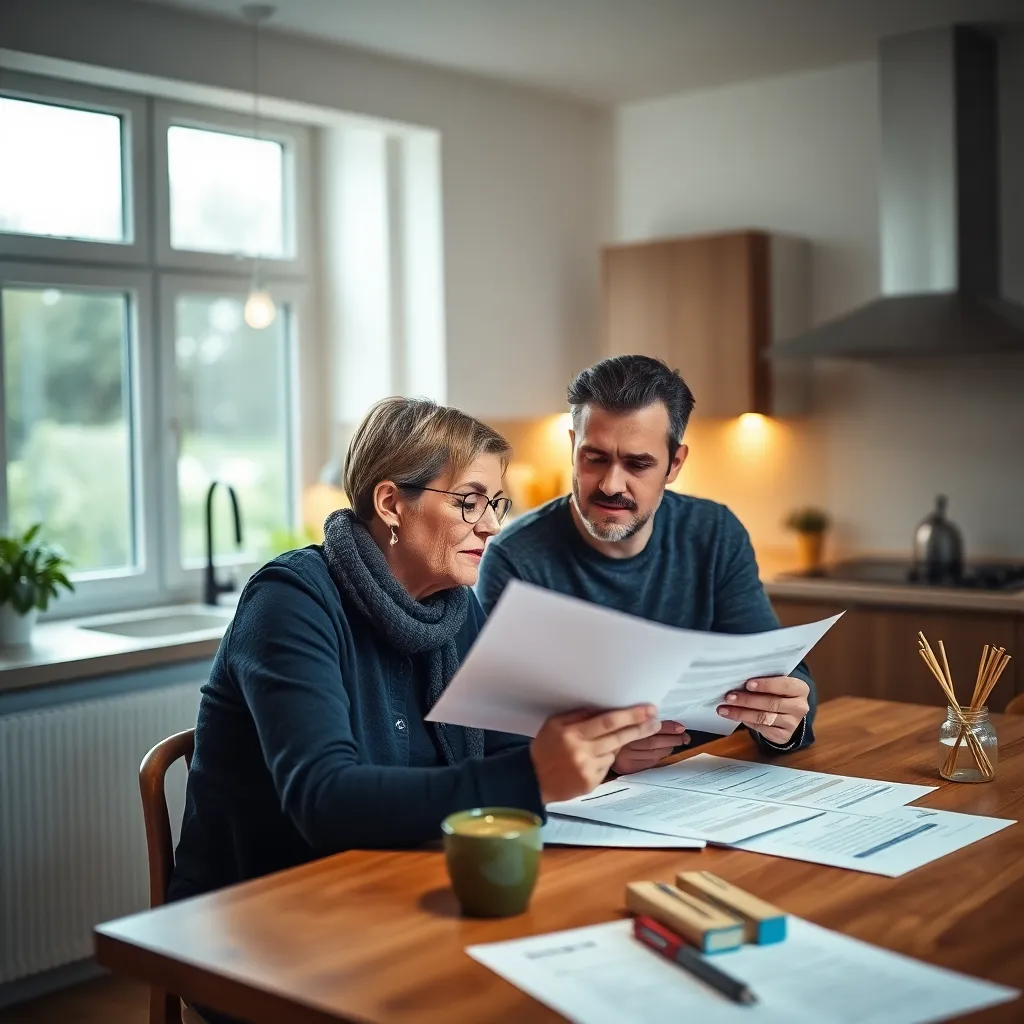 Paar dat samen financiële planning doet aan keukentafel