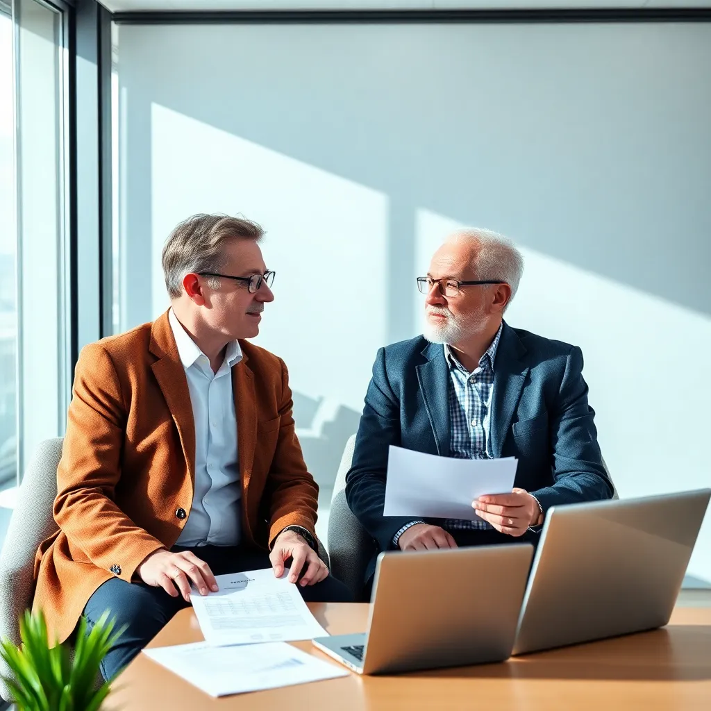 Persoon die financiële documenten analyseert met een laptop en rekenmachine