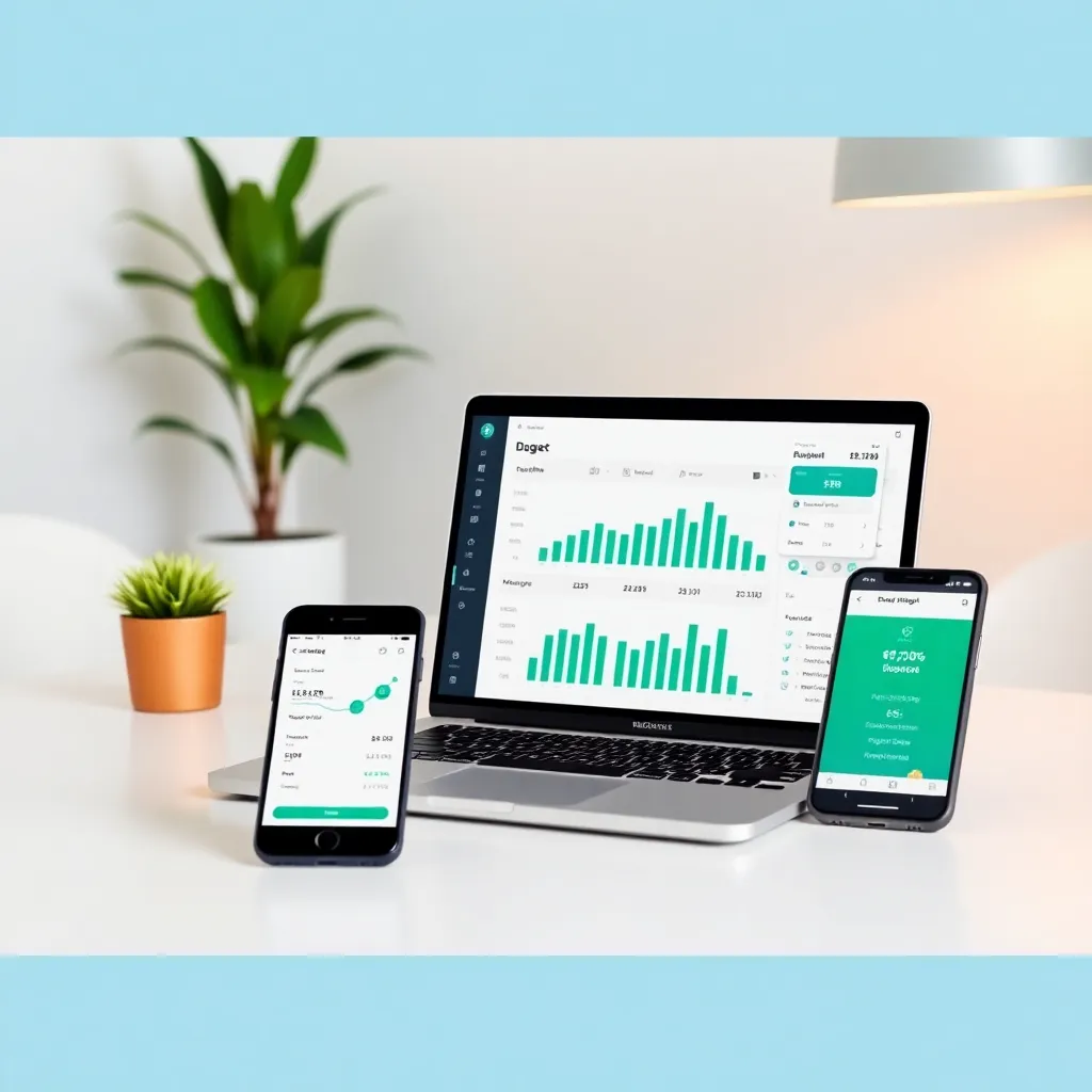 Digitale tools voor budgetbeheer op laptop en smartphone